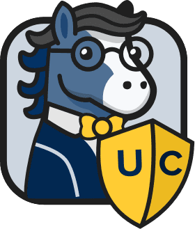 Rocky the cartoon horse holding a shield